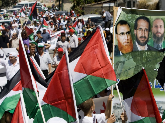 Protesto palestinos